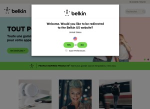How belkin.com looks like on a tablet such as an iPad.