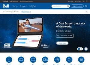 How bell.ca looks like on a tablet such as an iPad.