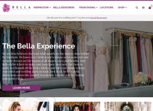 How bellabridesmaids.com looks like on a tablet such as an iPad.
