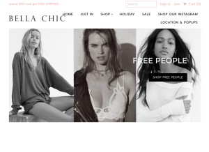 How bellachic.ca looks like on a tablet such as an iPad.