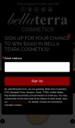 How bellaterracosmetics.com looks like on a mobile device such as an iPhone.