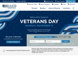 How bellco.org looks like on a tablet such as an iPad.