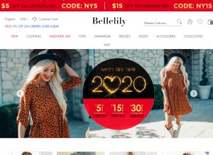 How bellelily.com looks like on a tablet such as an iPad.