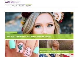 How belletag.com looks like on a tablet such as an iPad.