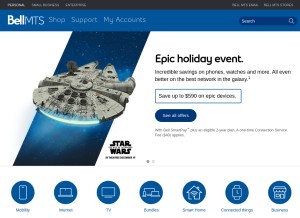 How bellmts.ca looks like on a tablet such as an iPad.