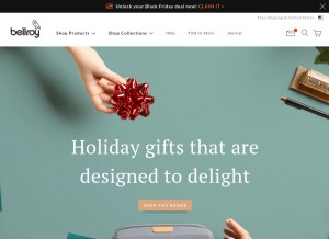 How bellroy.com looks like on a tablet such as an iPad.