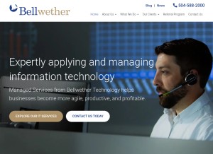 How belltec.com looks like on a tablet such as an iPad.