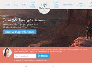 How bemytravelmuse.com looks like on a tablet such as an iPad.