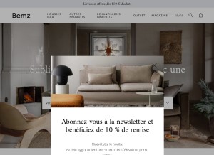 How bemz.com looks like on a tablet such as an iPad.