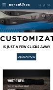How benchmade.com looks like on a mobile device such as an iPhone.