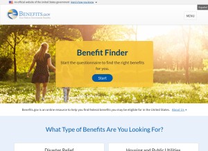 How benefits.gov looks like on a tablet such as an iPad.