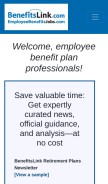 How benefitslink.com looks like on a mobile device such as an iPhone.