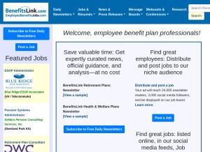 How benefitslink.com looks like on a tablet such as an iPad.
