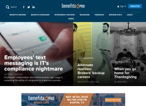 How benefitspro.com looks like on a tablet such as an iPad.