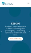 How benevity.org looks like on a mobile device such as an iPhone.