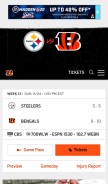 How bengals.com looks like on a mobile device such as an iPhone.