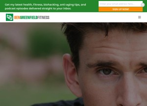 How bengreenfieldfitness.com looks like on a tablet such as an iPad.
