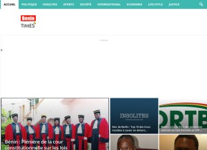 How benintimes.info looks like on a tablet such as an iPad.
