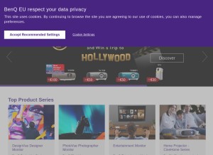 How benq.eu looks like on a tablet such as an iPad.