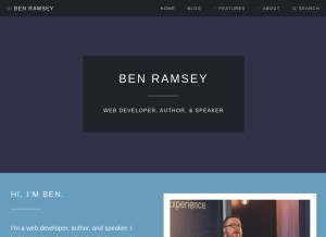 How benramsey.com looks like on a tablet such as an iPad.
