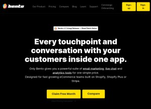 How bentonow.com looks like on a tablet such as an iPad.