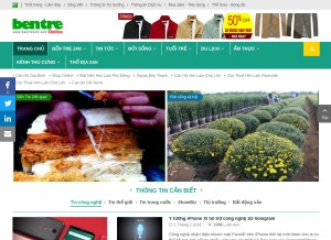 How bentre24h.com looks like on a tablet such as an iPad.