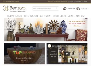 How benzara.com looks like on a tablet such as an iPad.