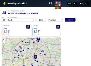 How benzinpreis-blitz.de looks like on a tablet such as an iPad.