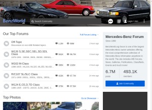 How benzworld.org looks like on a tablet such as an iPad.