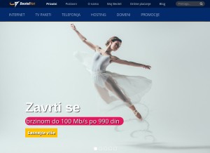 How beotel.net looks like on a tablet such as an iPad.