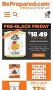 How beprepared.com looks like on a mobile device such as an iPhone.