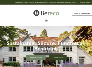 How bereco.co.uk looks like on a tablet such as an iPad.