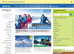 How bergfex.it looks like on a tablet such as an iPad.