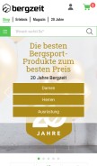 How bergzeit.de looks like on a mobile device such as an iPhone.