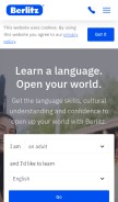 How berlitz.com looks like on a mobile device such as an iPhone.