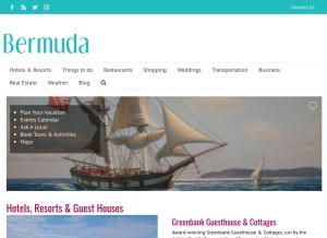 How bermuda.com looks like on a tablet such as an iPad.
