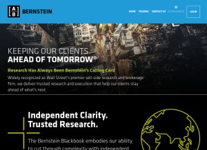 How bernsteinresearch.com looks like on a tablet such as an iPad.