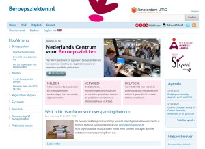 How beroepsziekten.nl looks like on a tablet such as an iPad.