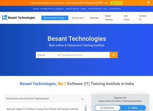 How besanttechnologies.com looks like on a tablet such as an iPad.