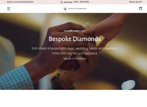How bespokediamonds.ie looks like on a tablet such as an iPad.