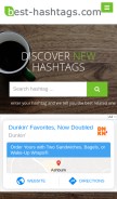 How best-hashtags.com looks like on a mobile device such as an iPhone.