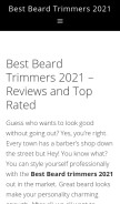 How bestbeardtrimmers2021.com looks like on a mobile device such as an iPhone.