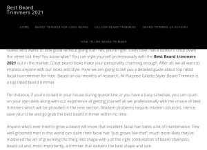How bestbeardtrimmers2021.com looks like on a tablet such as an iPad.