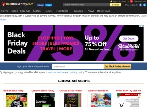 How bestblackfriday.com looks like on a tablet such as an iPad.