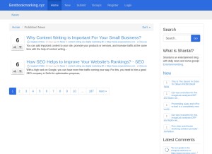 How bestbookmarking.xyz looks like on a tablet such as an iPad.