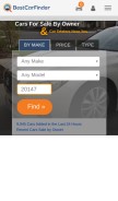 How bestcarfinder.com looks like on a mobile device such as an iPhone.