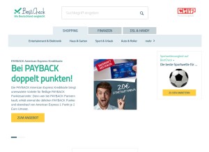 How bestcheck.de looks like on a tablet such as an iPad.