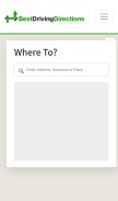 How bestdrivingdirections.com looks like on a mobile device such as an iPhone.