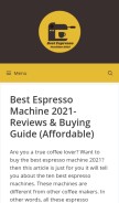 How bestespressomachine2021.com looks like on a mobile device such as an iPhone.