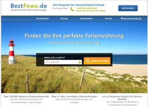 How bestfewo.de looks like on a tablet such as an iPad.